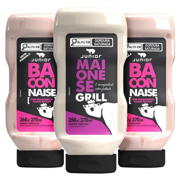 Maionese Grill Defumada Baconnaise Junior Kit 3 Frascos Imagem de Maionese Grill Defumada Baconnaise Junior Kit 3 Frascos