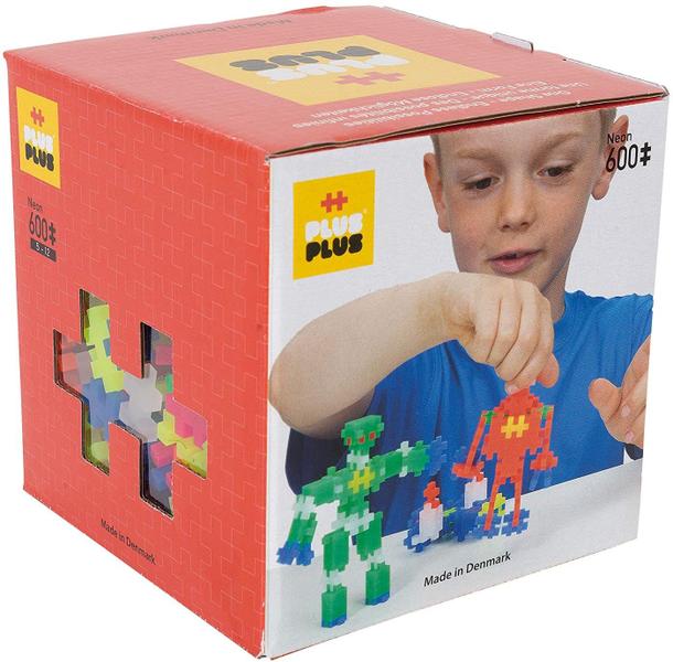 Imagem de MAIS PLUS - Open Play Set - 600 Peça - Neon Color Mix, Construção de Construção Stem Toy, Blocos de Mini Puzzle interligados para crianças