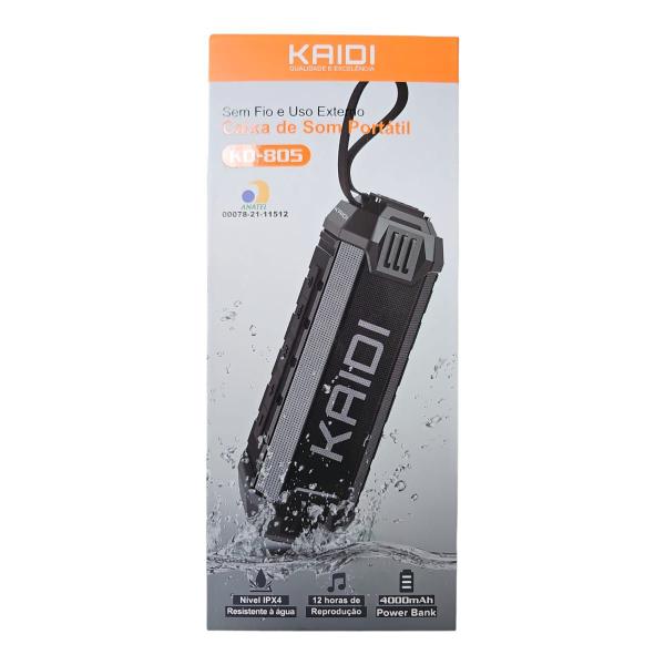 MAIS VENDIDO Alto-falante Kaidi MAX KD-805 portátil com bluetooth e wifi waterproof preto 110V/220V Imagem de MAIS VENDIDO Alto-falante Kaidi MAX KD-805 portátil com bluetooth e wifi waterproof preto 110V/220V