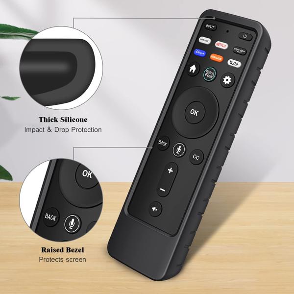 Imagem de Maiúscula silicone caso para Vizio XRT260 Controle Remoto de Voz 2021, Capa anti-slip shockproof para VIZIO XRT260 Série V e M-Series 4K UHD HDR Smart TV Remote, Preto