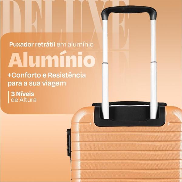 Imagem de Mala Bordo 10Kg 20 Pol Rodas 360 Cadeado Deluxe Abs Premium