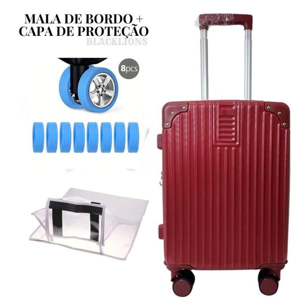 Imagem de Mala Bordo 10Kg Mão Blogueirinha Frasqueira + Capa Proteção