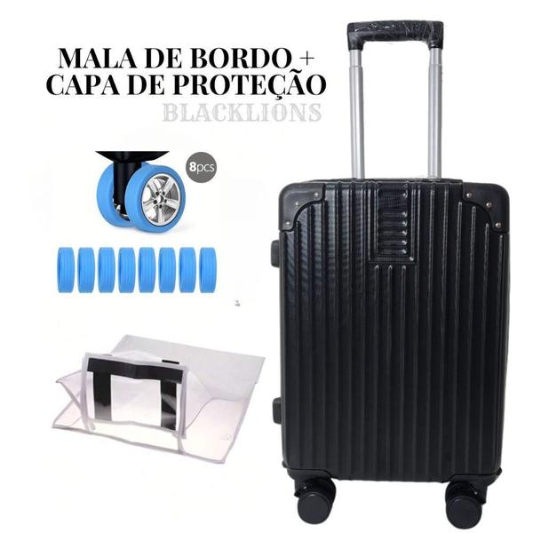 Imagem de Mala Bordo 10Kg Mão Blogueirinha Frasqueira + Capa Proteção