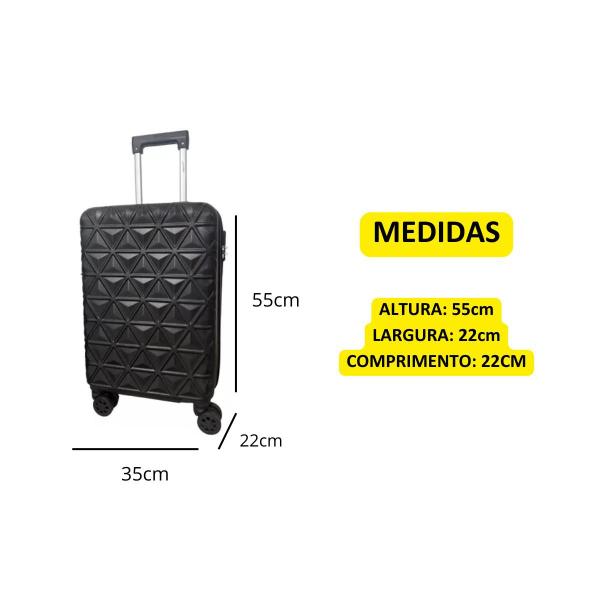 Imagem de Mala Bordo Viagem 10kg P Padrão Anac Rodinha 360 Cruzeiro