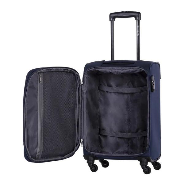 Imagem de Mala de Bordo ABS para Viagem Expansível Poliester Samsonite Bahia Cadeado Tsa e Rodas 360 Azul