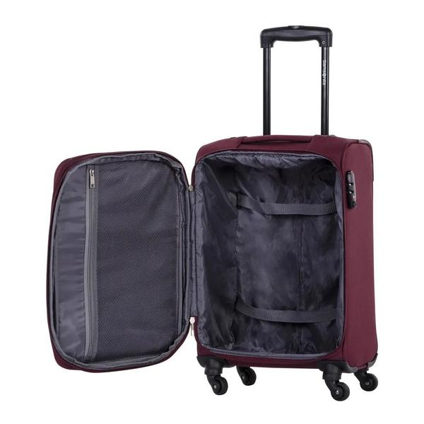 Imagem de Mala de Bordo ABS para Viagem Expansível Poliester Samsonite Bahia Cadeado Tsa e Rodas 360 Vinho