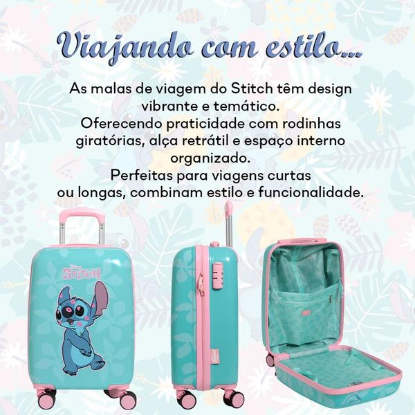 Imagem de Mala de Bordo Infantil Stitch Com Senha Rodinha Dupla