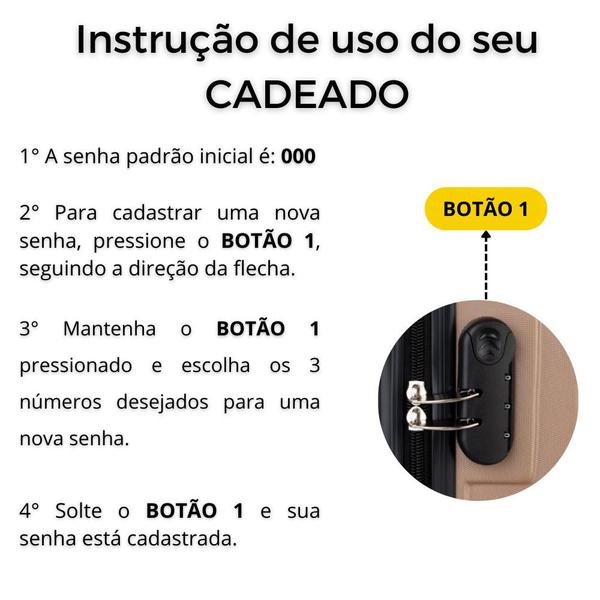 Imagem de Mala de bordo Para Viagem Fibra Rígida 10kg - Rodas Dupla 360