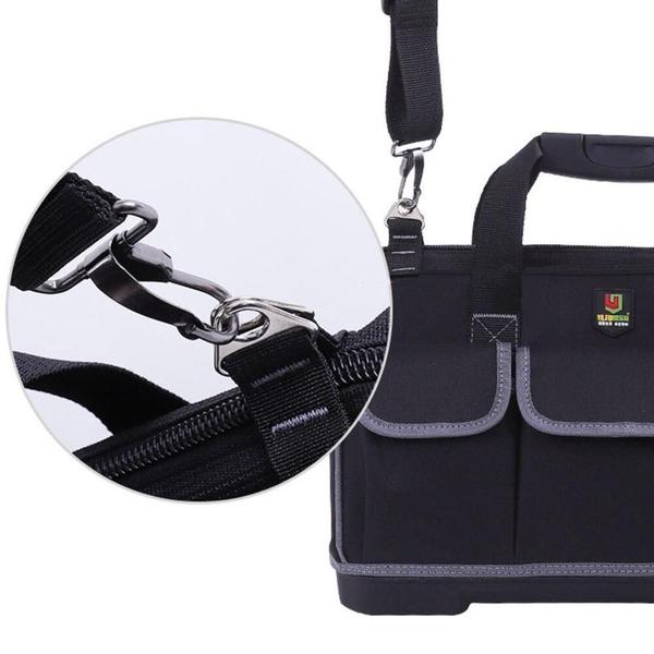 Mala de ferramentas reforçada com fundo emborrachado e 14 bolsos para pedreiro - Tempo Real Imagem de Mala de ferramentas reforçada com fundo emborrachado e 14 bolsos para pedreiro