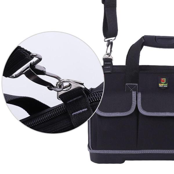 Mala de ferramentas reforçada com fundo emborrachado e 14 bolsos para pedreiro - Tempo Real Imagem de Mala de ferramentas reforçada com fundo emborrachado e 14 bolsos para pedreiro
