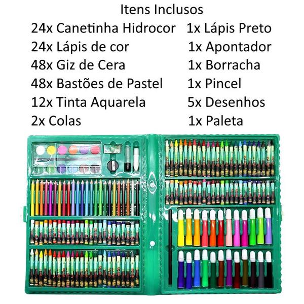 Imagem de Mala de Pintura Colorir 168Pç Infantil Selva Safari Infantil