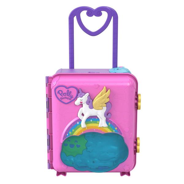 Imagem de Mala de Rodinhas Polly Pocket - Conjunto Resort Roll Away - Com Mini Boneca e Acessórios - Pollyville - 34 cm - Mattel