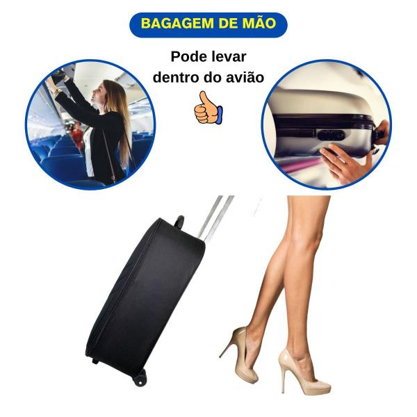 Imagem de Mala de Viagem 10 kg Pequena de Bordo Bagagem de Mão 55x35x25 com Rodinhas Padrão ANAC