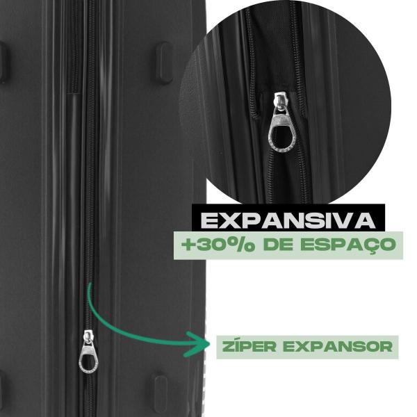 Imagem de Mala De Viagem Bordo 10Kg Expansiva Polipropileno Preto