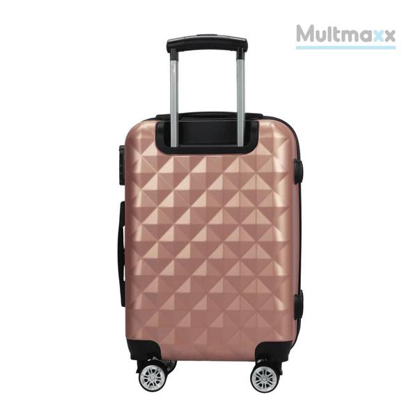 Imagem de Mala de Viagem Bordo 10KG Multmaxx 100% ABS Em Relevo Rodinhas Giratórias 360º com Senha Rose Gold