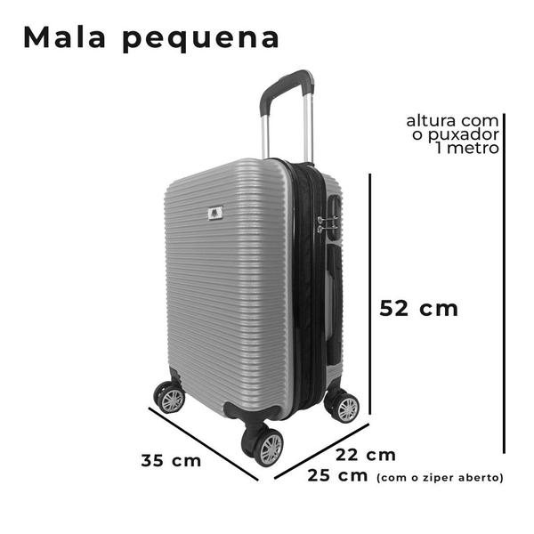 Imagem de Mala de Viagem Bordo 10kg PP C/ Zíper Expansível Padrão ANAC