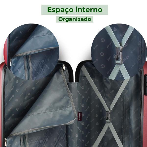 Imagem de Mala De Viagem Bordo 10Kg Rodas 360 Abs Resistente Elegante