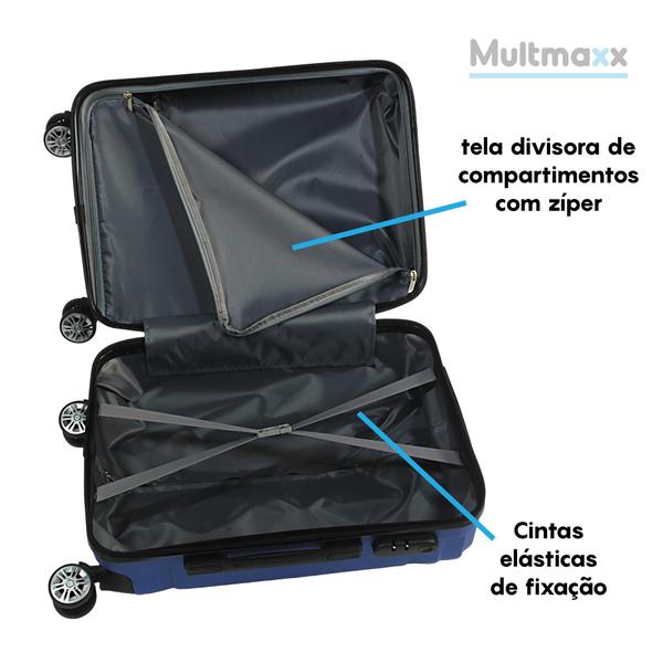 Imagem de Mala de Viagem Bordo Até 10kg Fechadura Com Senha ABS Rodinhas 360 Azul