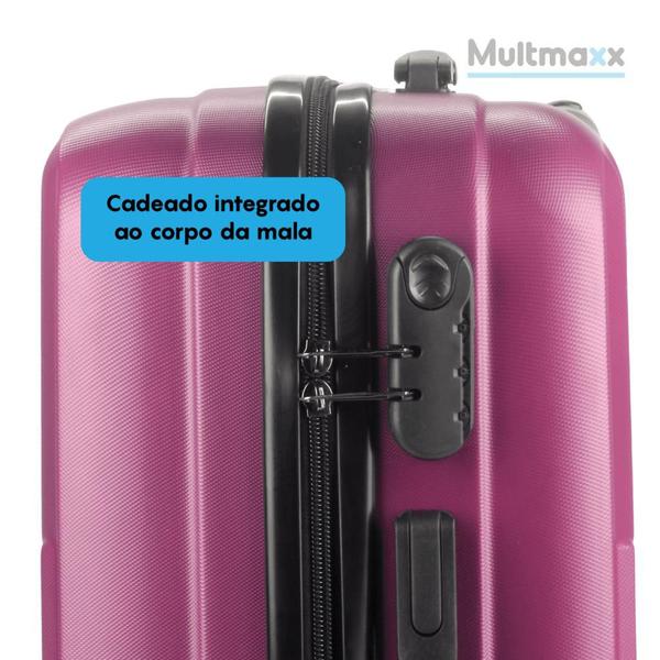 Imagem de Mala de Viagem Bordo Multmaxx 10Kg Rígida em ABS Cadeado e Senha Roxa