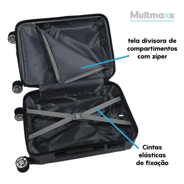 Imagem de Mala de Viagem Bordo Multmaxx em ABS 10Kg Rígida com Cadeado e Senha