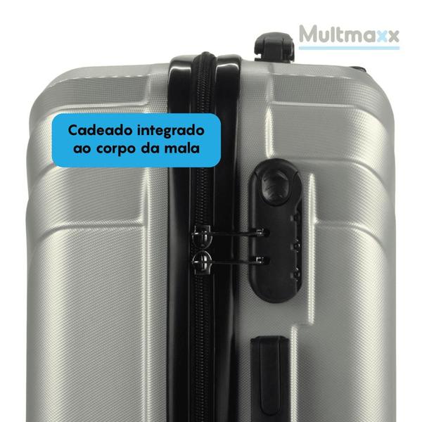 Imagem de Mala de Viagem Bordo Pequena 10Kg ABS Rígida Rodinhas 360 Multmaxx