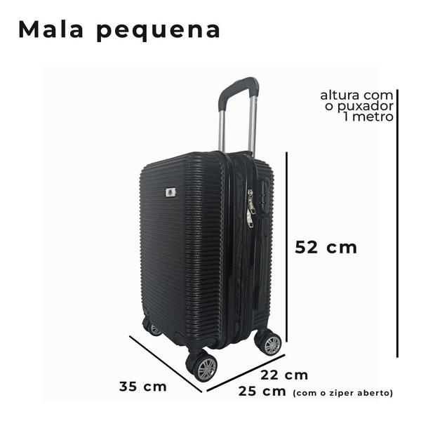 Imagem de Mala de viagem bordo pp 10kg c/ zíper expansível em abs - eagle - ac32