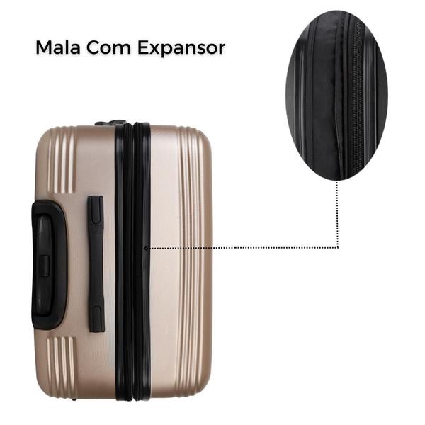 Imagem de Mala de Viagem Bordo Rodas Dupla360 Fibra Rigida ABS 10kg P