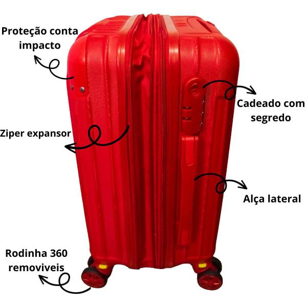 Imagem de Mala De Viagem Bordo Tam P Azul Chx + Frasqueira 360 Abs