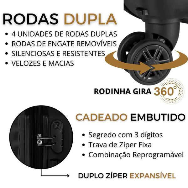 Imagem de Mala de Viagem de Bordo Expansível Fibra Rígida Rodas 360º