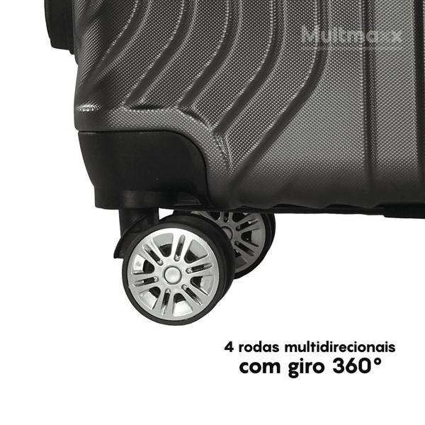 Imagem de Mala de Viagem de Bordo Pequena 10Kg ABS Rodinhas 360º Multmaxx