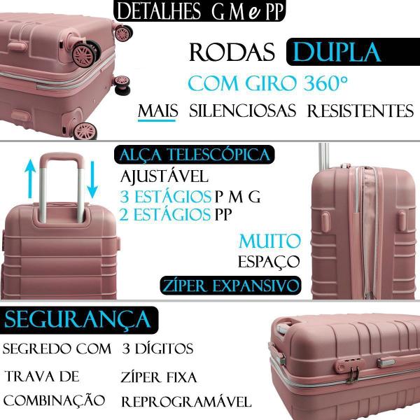 Imagem de Mala de Viagem Expansiva Rigida Roda Dupla 360  Cadeado Aviao Embarque Bagagem Grande 30kg Rose