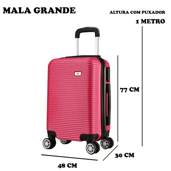 Imagem de Mala de Viagem Grande 23Kg Eagle 77x48x30 Em Abs C/ Rodinhas 360 AC32