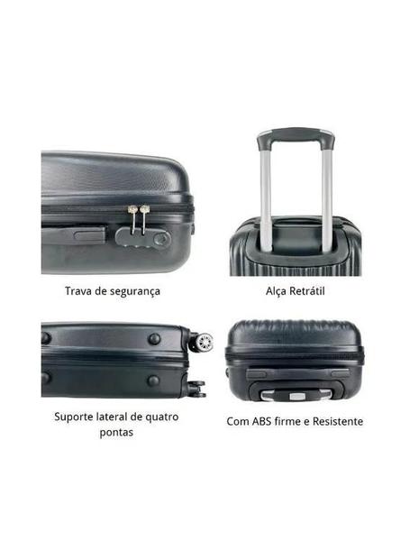 Mala De Viagem Grande 32Kg + Frasqueira C Abs Rodinhas 360 - Bracklion Imagem de Mala De Viagem Grande 32Kg + Frasqueira C Abs Rodinhas 360