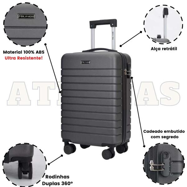 Imagem de Mala De Viagem Grande 32kg Mundi Athenas 360 Graus ABS MD2318