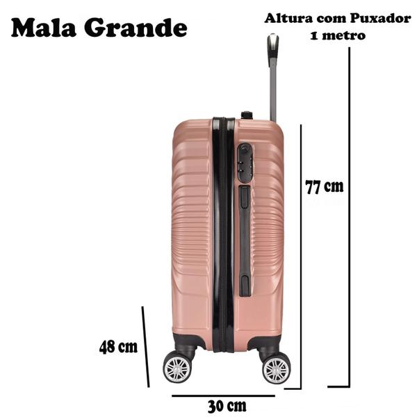 Imagem de Mala De Viagem Grande 77x48x30 Em Abs C/ Rodinhas 360º