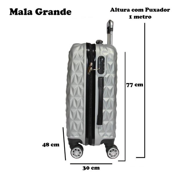 Imagem de Mala De Viagem Grande 77x48x30 Em Abs C/ Rodinhas 360º