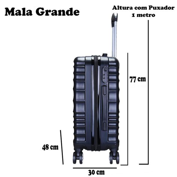 Imagem de Mala De Viagem Grande 77x48x30 Em Abs C/ Rodinhas 360º  