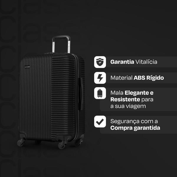 Imagem de Mala de Viagem Média 23kg Sestini Classy, Cadeado Integrado Triplo, Rodas 360, Alça Lateral, Material ABS Resistente