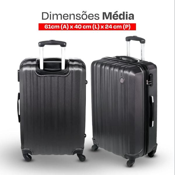 Imagem de Mala De Viagem Média 23Kg Sestini To Go Reforçado/Rodas 360