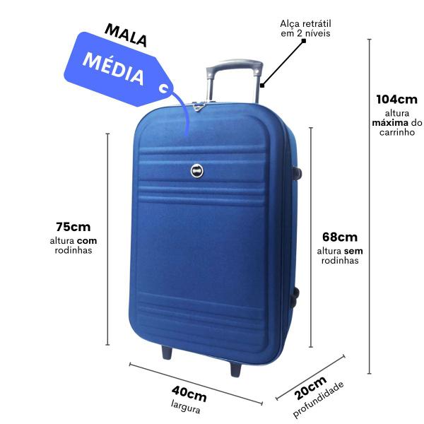 Imagem de Mala de Viagem Média 23Kg Tecido Mundi Itália MD2250