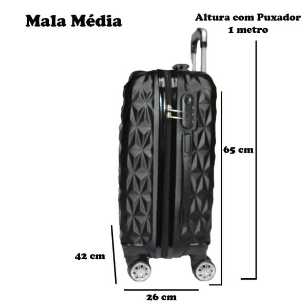 Imagem de Mala de Viagem Média Ac74 65x42x26 Em Abs C/ Rodinhas 360º