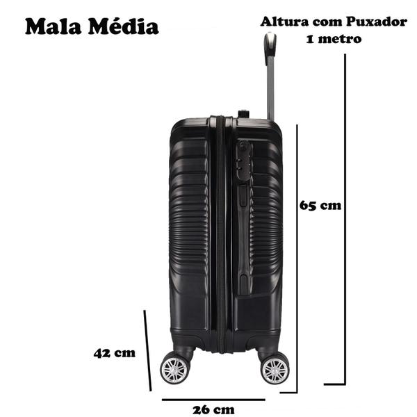 Imagem de Mala de Viagem Média Eagle 65x42x26 Em Abs C/ Rodinhas 360 AS65