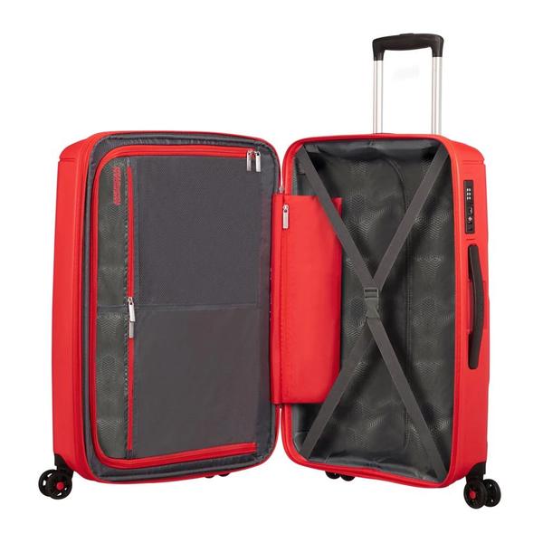 Imagem de Mala de Viagem Media em Polipropileno American Tourister By Samsonite Sunside Cadeado Tsa Vermelho