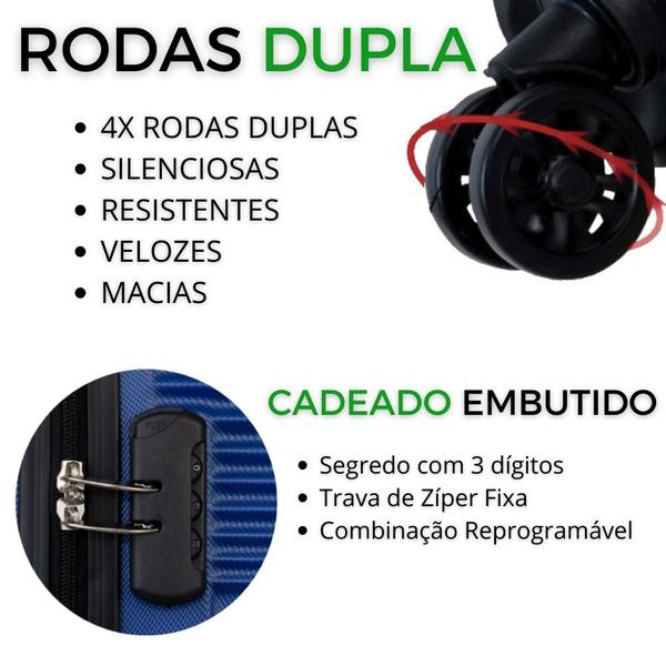 Imagem de Mala de Viagem Para Bordo Rodas Dupla e Cadeado Acoplado - 10kg Tam P