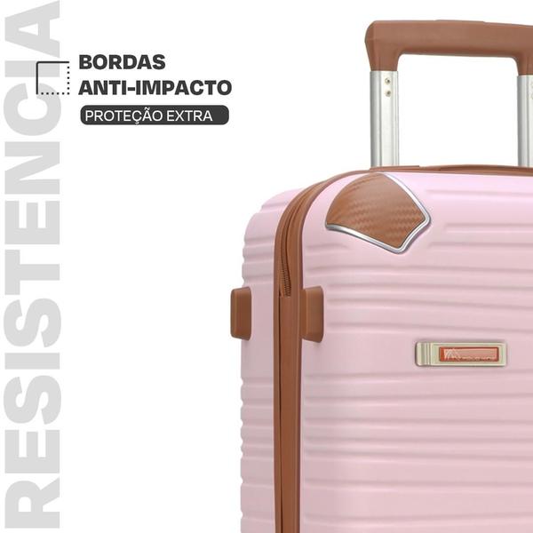 Imagem de Mala de Viagem Pequena 10kg 55x35x25cm PADRÃO ANAC, ABS Muito Resistente, Cadeado Integrado e Garantia vitalícia Luxcel Sevilla