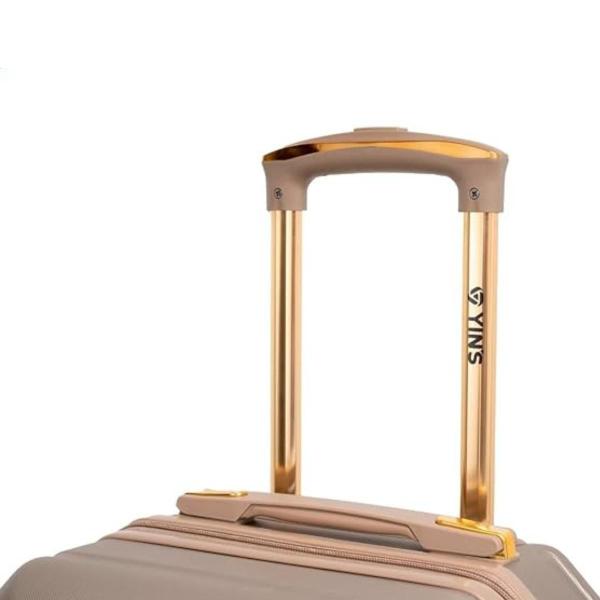 Mala Deluxe 20 Polegadas Em ABS Champagne YS21161CH - Yin's Imagem de Mala Deluxe 20 Polegadas Em ABS Champagne YS21161CH