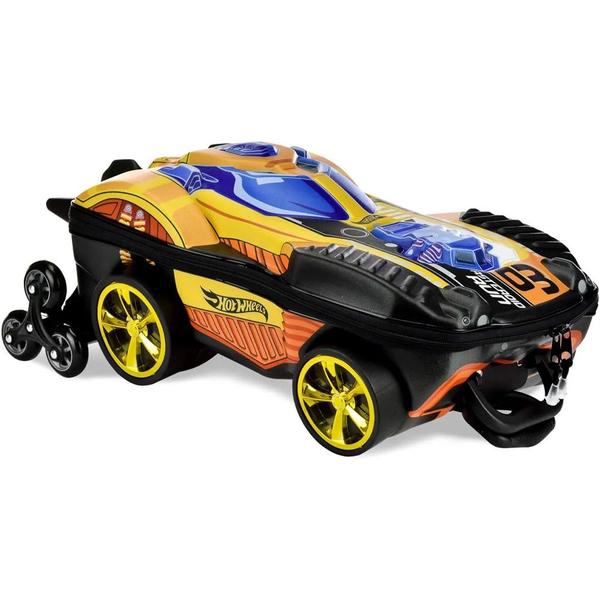 Imagem de Mala Escolar Rodinhas Infantil Hot Wheels Moldura 3D