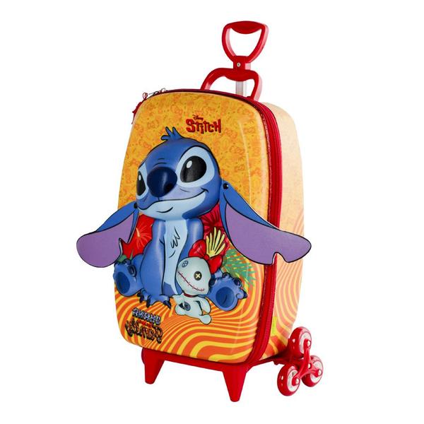 Imagem de Mala Escolar Rodinhas Stitch Infantil Moldura Interativa 3D