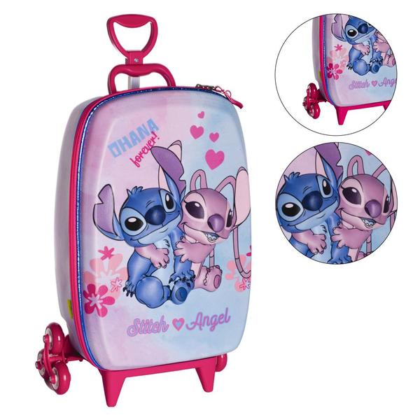 Imagem de Mala Escolar Rodinhas Stitch Infantil Moldura Interativa 3D