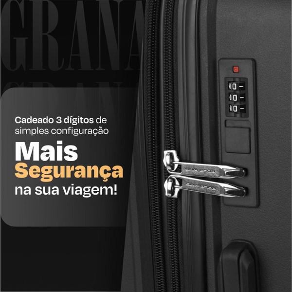Mala Grande 32Kg Polipropileno Expansiva Rodas 360 Granada - Polo King Granada Imagem de Mala Grande 32Kg Polipropileno Expansiva Rodas 360 Granada